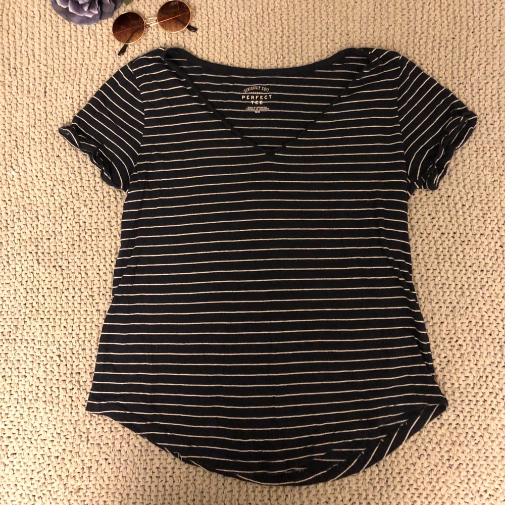 striped v neck t shirt